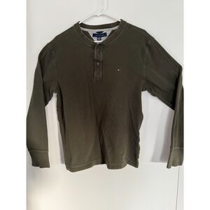 ? Vintage Tommy Hilfiger Thermal Army Green Men's Shirt sz Large